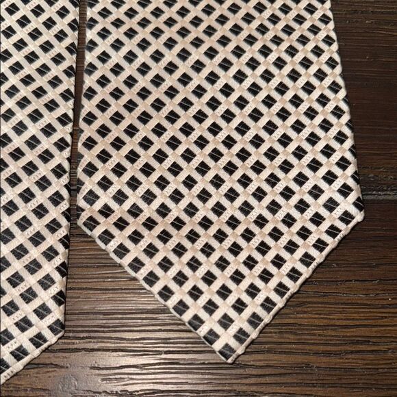 Pierre Balmain Black and White with Metallic silver Checkered Tie - Picture 3 of 5
